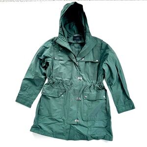 J Crew Jacket Womens Med Green Lightweight Utility Fireman Clasps Size Medium